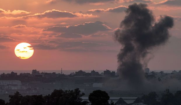 Smoke billows from the Gaza Strip following an Israeli air strike on July 16, 2014 soon after Israel intensified its bombardment of Gaza, killing four children on a beach in an apparent naval salvo. (AFP Photo/Jack Guez)