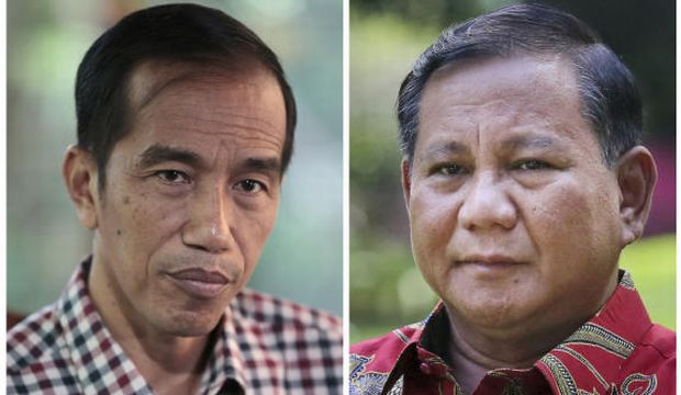 Joko Widodo, left, and Prabowo Subianto. (AP)