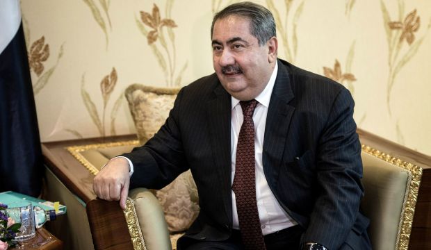 Iraqi Foreign Minister Hoshyar Zebari speaks with US Secretary of State John Kerry (not seen) during a meeting in Baghdad, Iraq, on June 23, 2014.</br>(AP Photo/Brendan Smialowski, Pool)