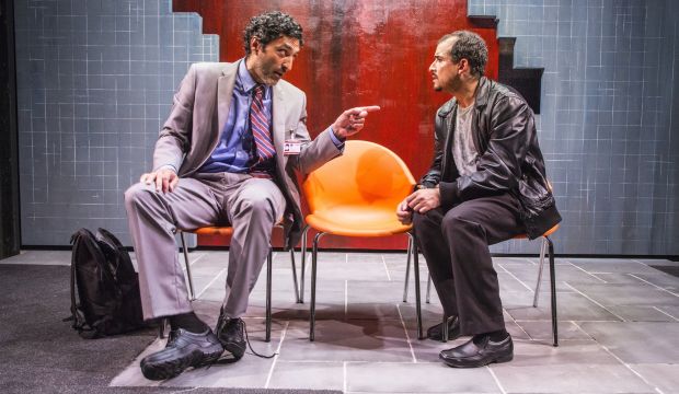 Selva Rasalingam (L) as Kevin/Khaled Al Hamrani and  Nabil Elouahabi as Carlos Fuentes in The Nightmares of Carlos Fuentes. (Photo by Judy)