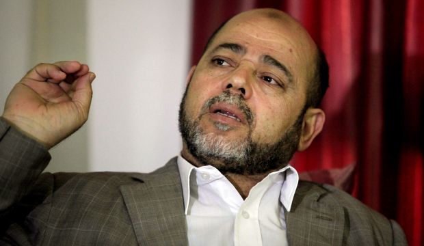 Senior Hamas leader Musa Abu-Marzuq speaks during an interview with the Associated Press in Gaza City on Tuesday, June 10, 2014. (AP Photo/Hatem Moussa)