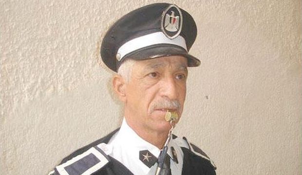 Adnan Mohsen with his whistle. (Asharq Al-Awsat)