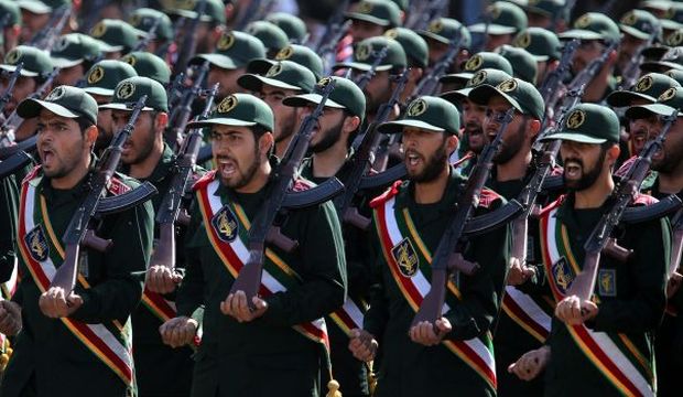 Iranian Islamic Revolutionary Guard Corps soldiers march during an annual military parade in Tehran, Iran, on September 22, 2013. (EPA/Abedin Taherkenareh)