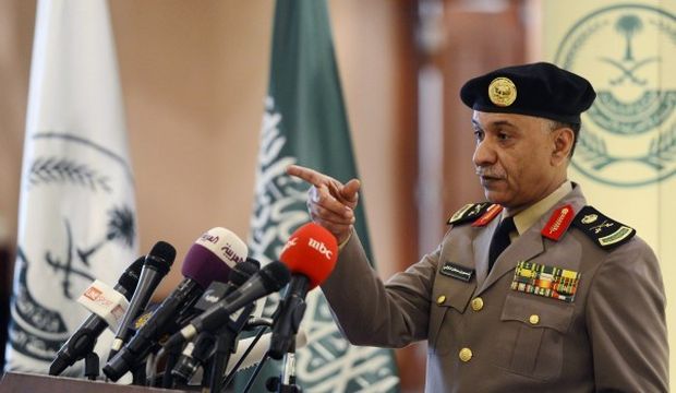 Saudi Arabia’s Interior Ministry spokesman Mansour Al-Turki gestures during a news conference in Riyadh, Saudi Arabia on March 24, 2013. (Reuters)