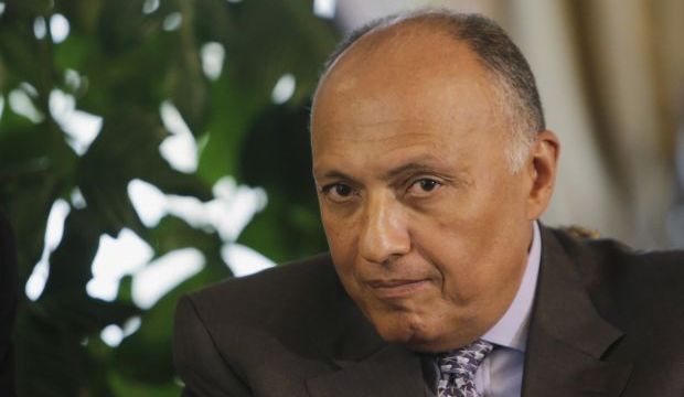 Egyptian Foreign Minister Sameh Shokri listens to his Venezuelan counterpart Elías Jaua during their meeting at the Egyptian Foreign Ministry in Cairo, Egypt, on Wednesday, August 6, 2014. (AP Photo/Amr Nabil)