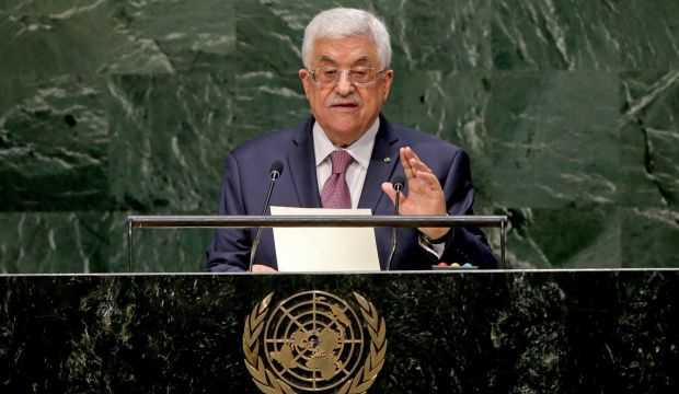 Palestinian President Mahmoud Abbas speaks at the United Nations General Assembly in New York on September 26, 2014. (EPA/Justin Lane)