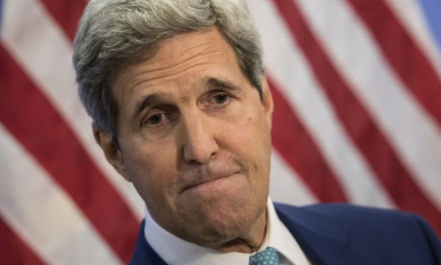 US Secretary of State John Kerry speaks during a press conference in Ankara, Turkey, Friday, Sept. 12, 2014. (AP Photo/Brendan Smialowski)