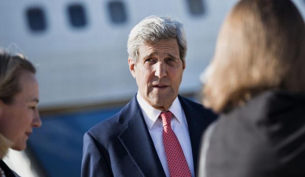 US Secretary of State John Kerry arrives at Queen Alia Airport Wednesday, Sept. 10, 2014 in Amman, Jordan. Kerry is traveling to the Middle East this week to discuss ways to bolster the stability of the new Iraqi government and combat the Islamic State militant group that has taken over large swaths of Iraq and Syria. (AP/Brendan Smialowski, Pool)
