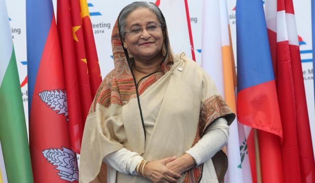 Prime Minister of Bangladesh Sheikh Hasina arrives to attend the 10th Asia–Europe Meeting (ASEM) in Milan, Italy, on 17 October 17, 2014. (EPA/Matteo Bazzi)