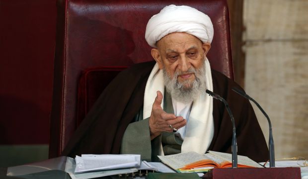 The late Ayatollah Mohammad Reza Mahdavi Kani speaks during a biannual meeting of Iran's Assembly of Experts in Tehran, on MArch 4, 2014. (AP Photo/Vahid Salemi, File)