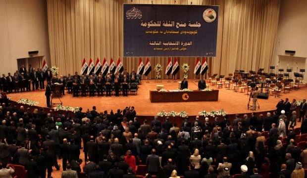 Members of the Iraqi parliament attend a parliamentary vote of confidence at the Iraqi parliament in Baghdad, Iraq, 08 September 2014. (EPA/Ali Abbas)