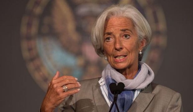 International Monetary Fund (IMF) Managing Director Christine Lagarde speaks at Georgetown University in Washington,DC on October 2, 2014 ahead of the annual IMF/WB meetings next week. (AFP Photo/Nicholas Kamm)