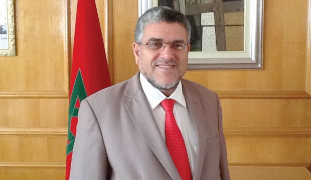 Moroccan Justice Minister Mustapha Ramid talks to Asharq Al-Awsat in Rabat, Morocco. (Asharq Al-Awsat) 
