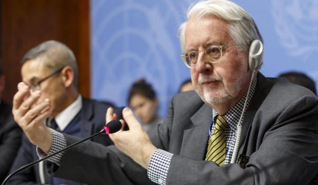 Paulo Sérgio Pinheiro, from Brazil, Chair of the Commission of Inquiry on Syria, speaks to the media during a news conference at the European headquarters of the United Nations in Geneva, Switzerland, on Friday, November 14, 2014. (AP Photo/Keystone,Salvatore Di Nolfi)