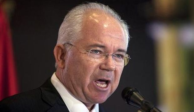 This July 26, 2011 file photo shows Venezuela's then-oil minister and current OPEC representative, Rafael Ramírez, talking to the media during a news conference at the headquarters of the state-run oil company PDVSA in Caracas, Venezuela. (Reuters/Carlos Garcia Rawlins) 