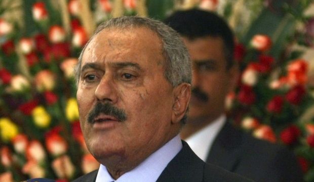 Yemen's former President Ali Abdullah Saleh in February 2012 when he formally handed over power to his deputy. (Mohammed Huwais/AFP/Getty Images)