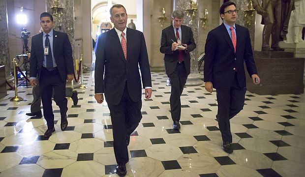 US House Speaker John Boehner walks to his office after passage of a spending bill on the House floor at the US Capitol in Washington, on December 11, 2014. (Reuters/Jonathan Ernst)