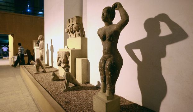 Ancient sculptures are displayed at the Sudan National Museum in the Sudanese capital Khartoum. (Khaled Desouki/AFP/Getty Images)