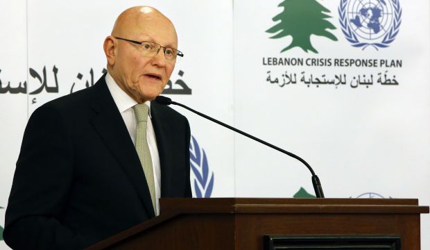 Lebanese Prime Minister Tammam Salam speaks during a ceremony announcing the launch of the Lebanon Crisis Response Plan in Beirut, on December 15, 2014. (AP Photo/Bilal Hussein)
