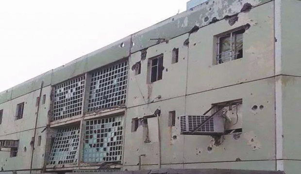 This undated file photo shows destruction caused by shelling at a school in Ramadi, Anbar province, Iraq. (Asharq Al-Awsat)
