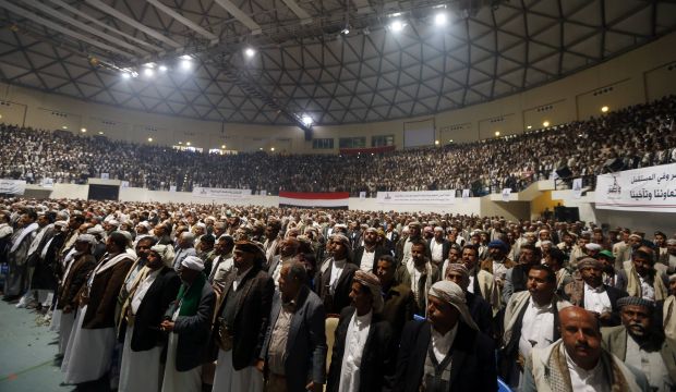 Followers of the Houthi movement attend a gathering in Sana'a, on February 1, 2015. (Reuters/Khaled Abdullah)