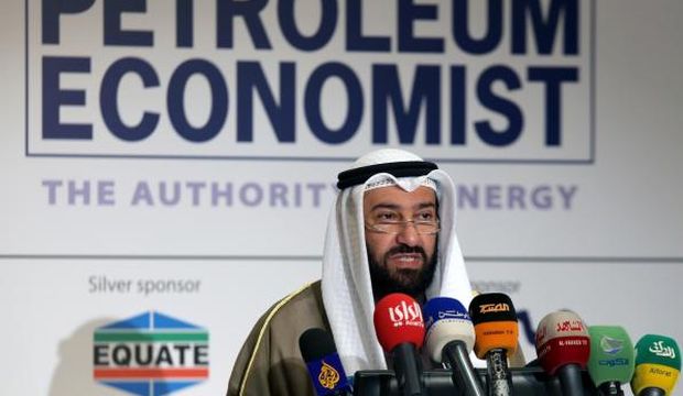 Kuwaiti Oil Minister Ali Al-Omair speaks during the opening of a forum to discuss emerging trends in hydrocarbon production and use in the region, in Kuwait City, on January 21, 2015. (AFP Photo/Yasser Al-Zayyat)