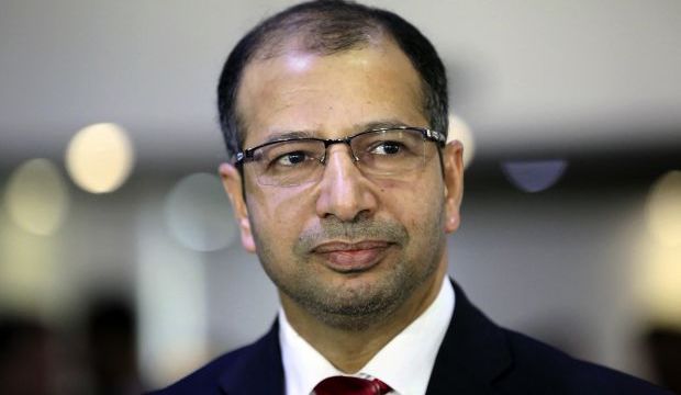 Iraq’s Sunni Parliament Speaker Salim Al-Jabouri speaks during a press conference in Baghdad, Iraq, in this July 26, 2014 file photo. (AP Photo/Hadi Mizban)