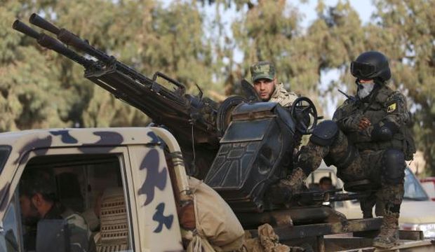 Members of the Libyan Special Forces look on in an army camp in the eastern Libyan city of Benghazi, on February 1, 2015. (Reuters/Esam Omran Al-Fetori)