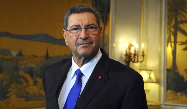 New Tunisian Prime Minister  Habib Essid looks on after presenting his second government to the medias, Monday, Feb.2, 2015 in Tunis. (AP Photo/Hassene Dridi)