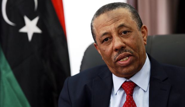 Libya's internationally recognized Prime Minister Abdullah Al-Thani speaks during an interview with Reuters, in Al-Bayda, libya, on February 15, 2015. (Reuters/Esa Omran Al-Fetori)