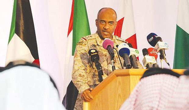 Saudi Defense Ministry spokesman Brig. Gen. Ahmed Asiri briefs reporters at the Riyadh Air Base, Saudi Arabia, on March 30, 2015. (SPA)