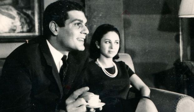 This undated handout photo shows Egyptian actress Faten Hamama (R) with her then-husband, Egyptian actor Omar Sharif, in Cairo, Egypt. (AFP Photo/HO)