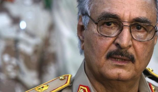In this May 21, 2014 file picture, Gen. Khalifa Haftar speaks during a news conference at a sports club in Abyar, east of Benghazi, Libya. (Reuters/Esam Omran Al-Fetori) 