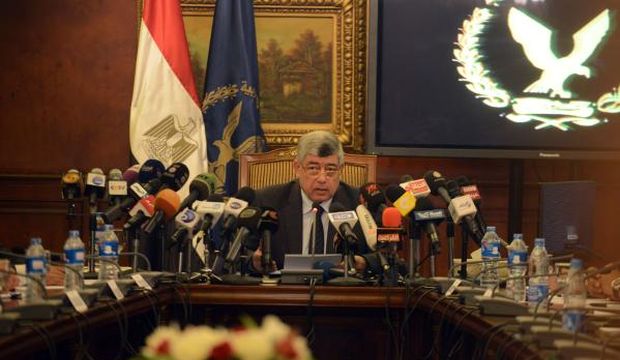 Egypt's then-interior minister Mohamed Ibrahim speaks during a press conference in the capital Cairo, on January 26, 2015. (AFP Photo/Mohamed El-Shahed)