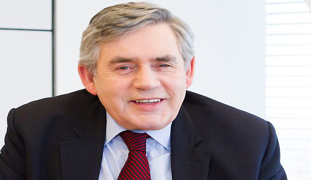 Former British Prime Minister Gordon Brown speaks to Asharq Al-Awsat. (Asharq Al-Awsat/James Hanna)