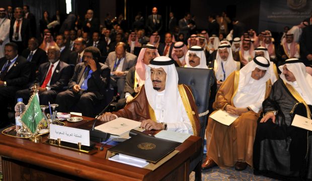 Saudi King Salman attends the opening session of the Arab League summit in Sharm El-Sheikh, Egypt, on March 28, 2015. (EPA)