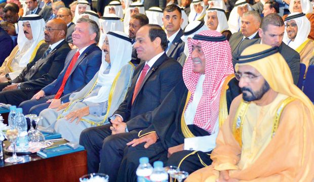 Arab leaders at the Egypt Economic Development Conference in Sharm El-Sheikh. (SPA)