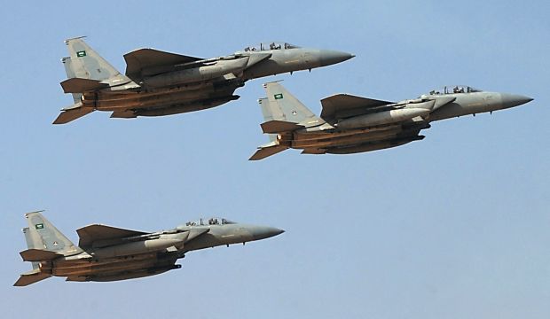 A file picture taken on January 1, 2013 shows jet fighters of the Saudi Royal air force performing during the graduation ceremony of the 83rd batch of King Faisal Air Academy (KFAA) students at the Riyadh military airport, in the Saudi capital. (AFP/Fayez Nureldine)