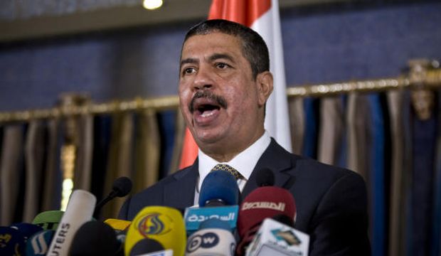 In this November 9, 2014, file photo, newly-appointed Yemeni Prime Minister Khaled Bahah speaks during a news conference in Sanaa, Yemen. (AP)