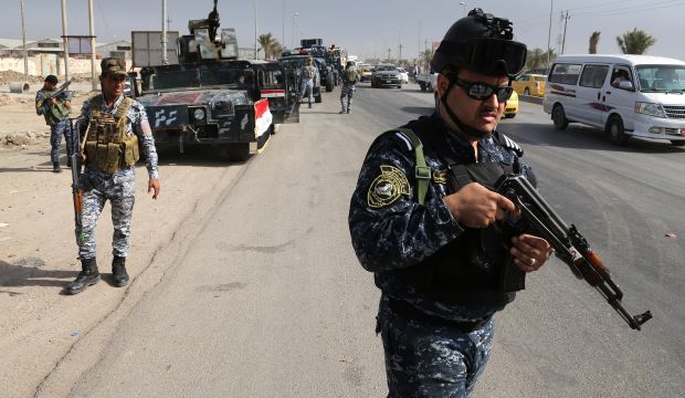 Iraqi security troops head to Ramadi on the orders of Prime Minister Haider Al-Abadi to reinforce troops there, in Baghdad, Iraq, on April 18, 2015. (AP Photo/Karim Kadim)