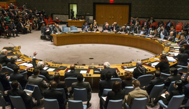 The Russian ambassador to the United Nations Vitaly Churkin abstains from a vote in the United Nations Security Council attempting to halt the escalating conflict in Yemen in New York April 14, 2015. (Reuters/Lucas Jackson)