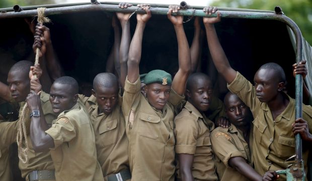 Kenya Administration policemen arrive in a truck at Garissa University College in Garissa on April 4, 2015. (Reuters/Goran Tomasevic)
