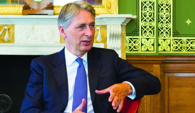 British Foreign Secretary Philip Hammond speaks to Asharq Al-Awsat at the  Foreign and Commonwealth Office. (Asharq Al-Awsat/James Hanna)