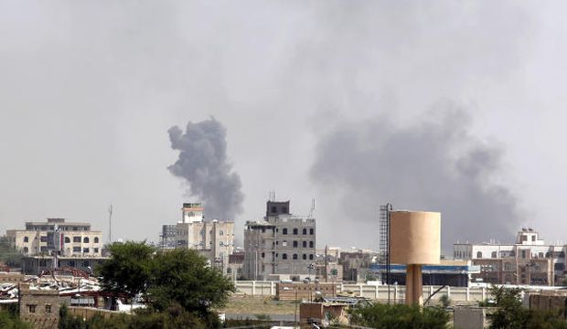 Smoke rises after an airstrike by the Saudi-led coalition in Sana’a, Yemen, on September 6, 2015. (AP Photo/Hani Mohammed)