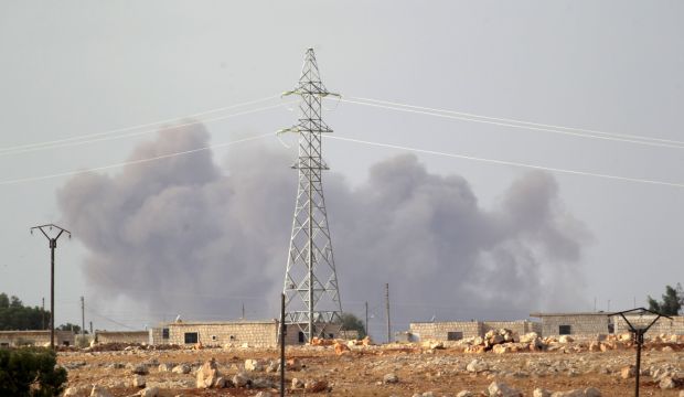 Smoke rises after what activists said were Russian airstrikes in the southern countryside of Idlib, Syria, on October 2, 2015. (REUTERS/Khalil Ashawi)