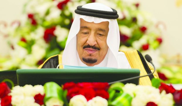 King Salman Bin Abdulaziz during a Saudi cabinet meeting at Al-Yamamah palace in the capital, Riyadh, on October 12, 2015. (Saudi Press Agency)