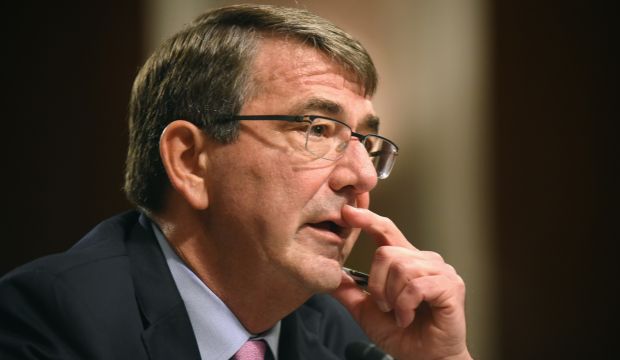 Defense Secretary Ash Carter testifies on Capitol Hill in Washington, Tuesday, October 27, 2015, before the Senate Armed Services Committee. (AP Photo/Kevin Wolf)