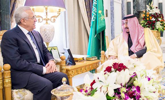 Custodian of the Two Holy Mosques King Salman with former Lebanese president Michel SuleimanCustodian of the Two Holy Mosques King Salman with former Lebanese president Michel Suleiman
