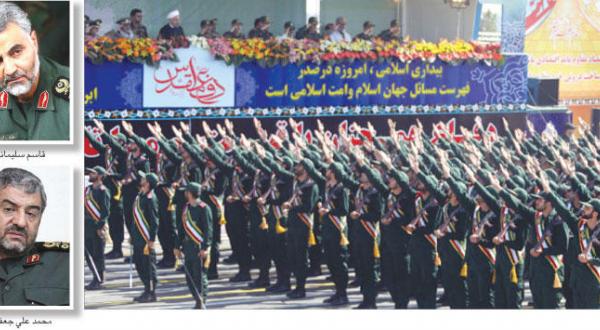 Part of a previous Revolutionary Guard military parade attended by the Iranian President and military leaders (AFP)