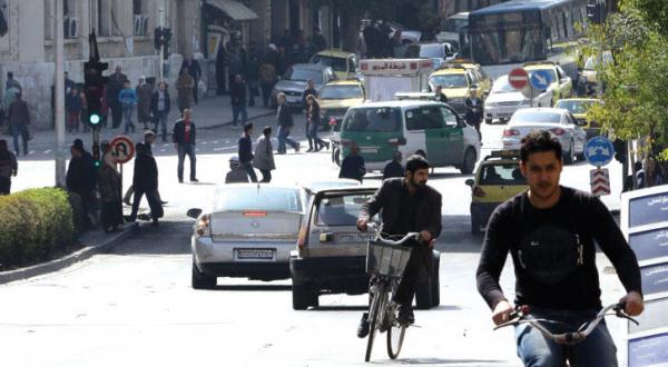 Syrian man on a street in Damascus on the first day of the truce -A.F.P